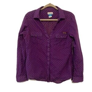 Columbia Womens Size Medium Purple Gold LSU Tigers Embroidered Button Up Blouse